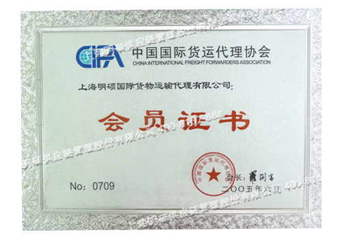 CIFA会员证书